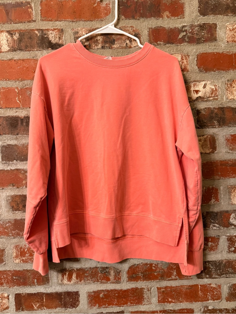 T215 -all in motion Coral Crew Sweatshirt with Side Slits